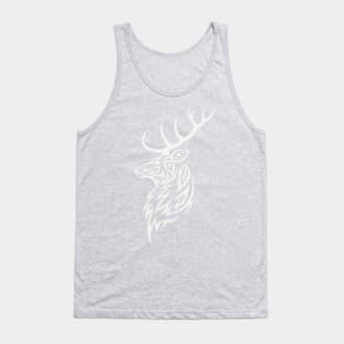 Tribal Stag White Tank Top